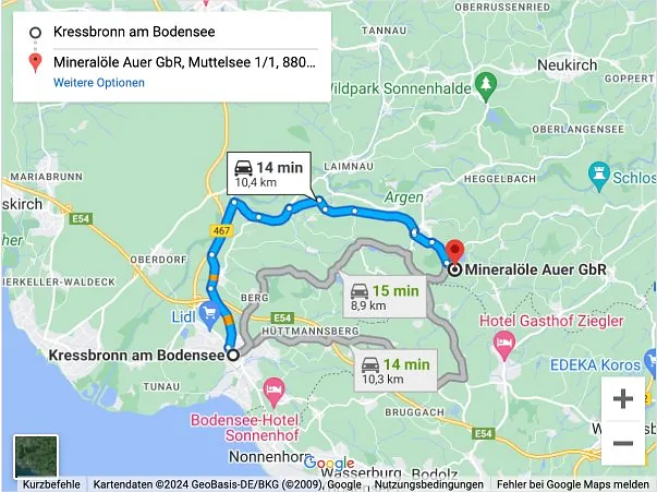 Anfahrtskarte nach Kressbronn