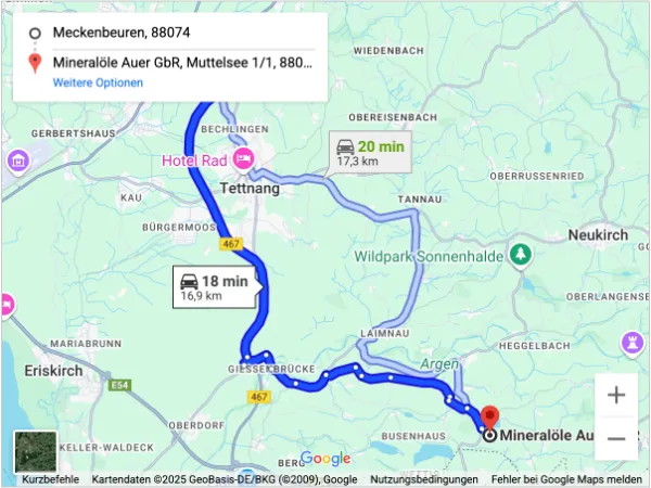 Anfahrtskarte nach Meckenbeuren